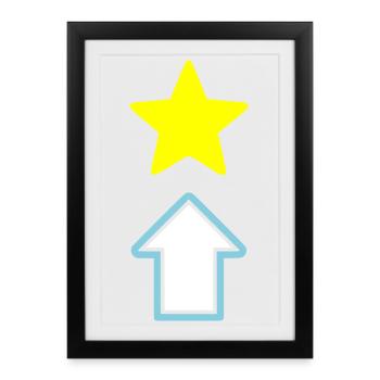 Star Arrow Icône des bandes dessinées - Affiche encadrée (27 × 37 cm) - noir - Devant