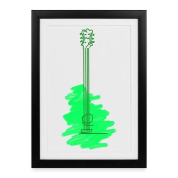 Aquarelle pour guitare - Affiche encadrée (27 × 37 cm) - noir - Devant