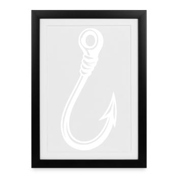 Fishing Hook Icon - Framed poster (27 × 37 cm) - black - Front