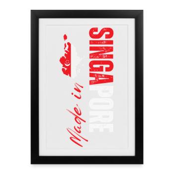 Made in Singapore, born in Singapore - Framed poster (27 × 37 cm) - black - Front