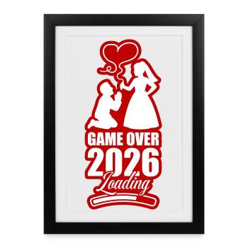 Fin du match : Mariage 2026 - Affiche encadrée (27 × 37 cm) - noir - Devant