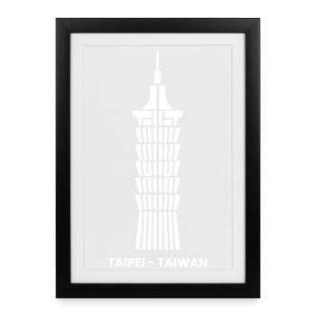 Taipei Taiwan Taipei 101 Taiwanese Taiwan Tourists - Framed poster (27 × 37 cm) - black - Front