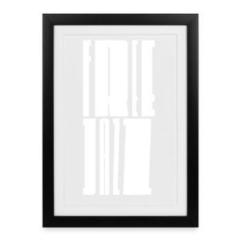 Typographie en blocs audacieux Free Jazz - Affiche encadrée (27 × 37 cm) - noir - Devant