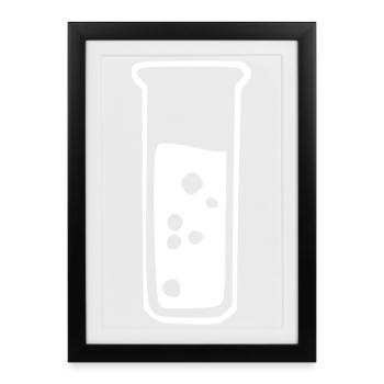 Don du chimiste chimiste en chimie à essai - Affiche encadrée (27 × 37 cm) - noir - Devant