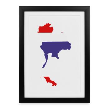 Thailand map with flag - Framed poster (27 × 37 cm) - black - Front