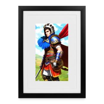 Multicolor Knight Gladiator - Framed poster (27 × 37 cm) - black - Front