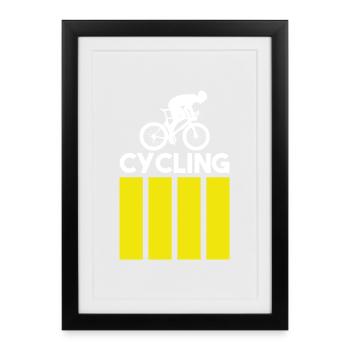 Cycling - Modern - Gerahmtes Poster (27 × 37 cm) - Schwarz - Vorne