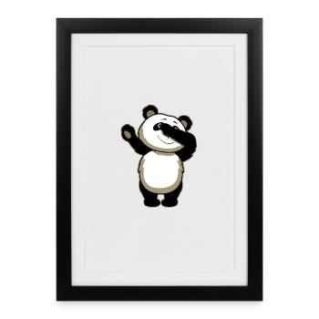 Panda Dab Funny - Framed poster (27 × 37 cm) - black - Front
