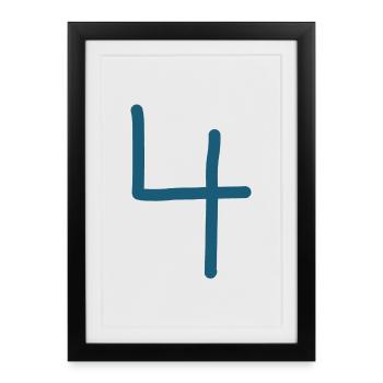 4 Numéro quatre numéro anniversaire - Affiche encadrée (27 × 37 cm) - noir - Devant