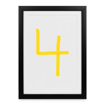 4 Numéro quatre numéro anniversaire - Affiche encadrée (27 × 37 cm) - noir - Devant