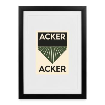 Field Minimalist 1930's Poster - Framed poster (27 × 37 cm) - black - Front
