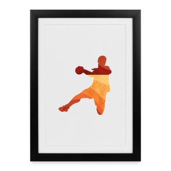 Basketball dunk in retrogradient - Framed poster (27 × 37 cm) - black - Front
