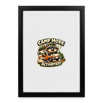 Camping en caravane Voyage Camper Vie de camping - Affiche encadrée (27 × 37 cm) - noir - Devant