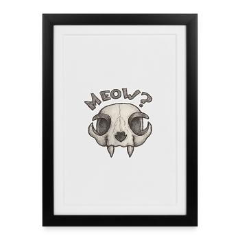 Neow-Schädel mit Herz-Nase - Gerahmtes Poster (27 × 37 cm) - Schwarz - Vorne
