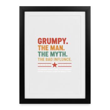 Grumpy – The Legend & the Bad Influence - Framed poster (27 × 37 cm) - black - Front