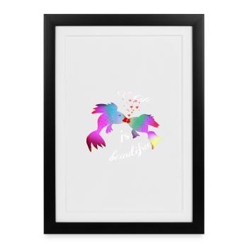 La vie est belle - Affiche encadrée (27 × 37 cm) - noir - Devant