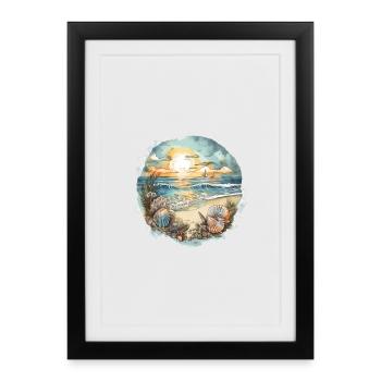 Rêve de plage - Affiche encadrée (27 × 37 cm) - noir - Devant