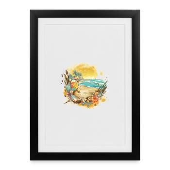 Rêve de plage - Affiche encadrée (27 × 37 cm) - noir - Devant