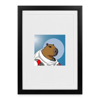 Astronaute de Capy - Affiche encadrée (27 × 37 cm) - noir - Devant