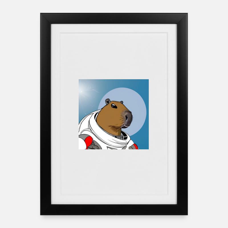 Astronaute de Capy - Affiche encadrée (27 × 37 cm) - noir