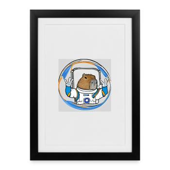 Astro caps - Framed poster (27 × 37 cm) - black - Front