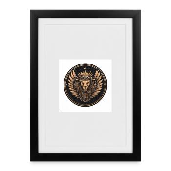 Majestätischer Löwenkopf Gold/Bronze - Gerahmtes Poster (27 × 37 cm) - Schwarz - Vorne
