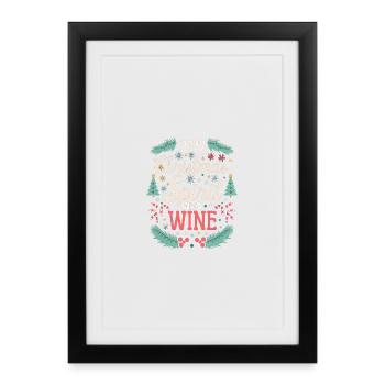 My christmas spirit is wine - Affiche encadrée (27 × 37 cm) - noir - Devant