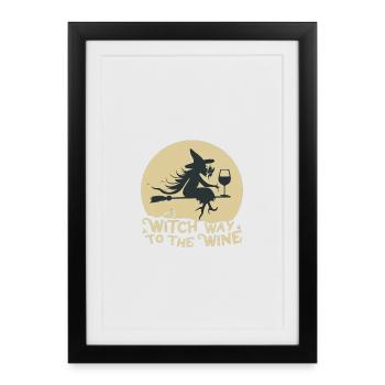 Chemin de la sorcière vers le vin - Affiche encadrée (27 × 37 cm) - noir - Devant