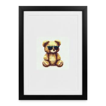 Teddy Cool - Gerahmtes Poster (27 × 37 cm) - Schwarz - Vorne