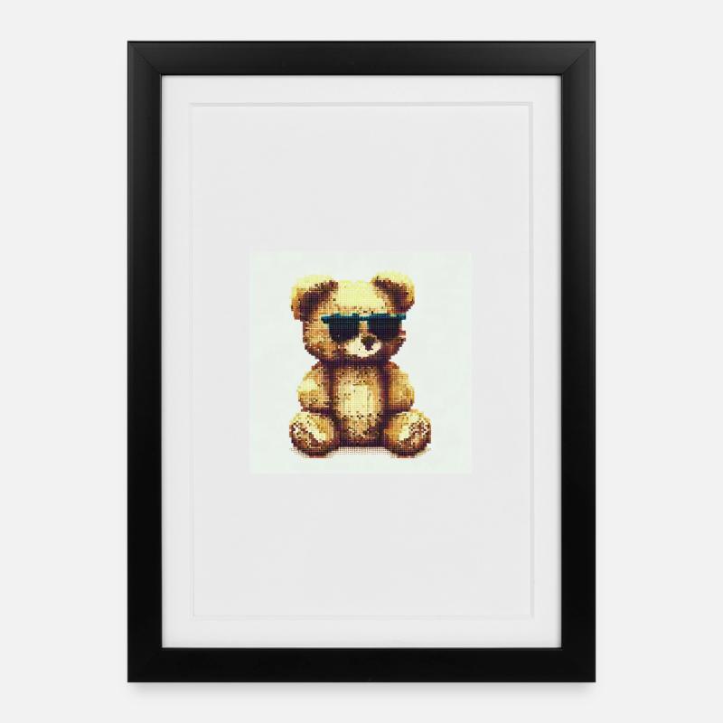 Teddy Cool - Gerahmtes Poster (27 × 37 cm) - Schwarz