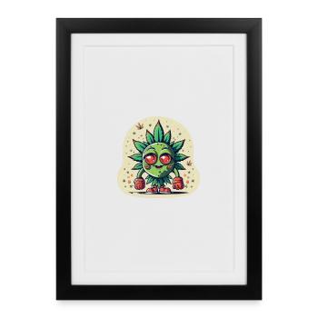 Brocoli Garçon - Affiche encadrée (27 × 37 cm) - noir - Devant