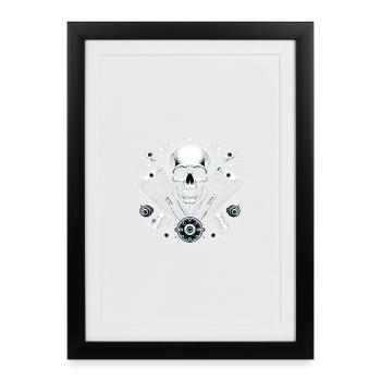 Biker Skull Design 2 - Framed poster (27 × 37 cm) - black - Front