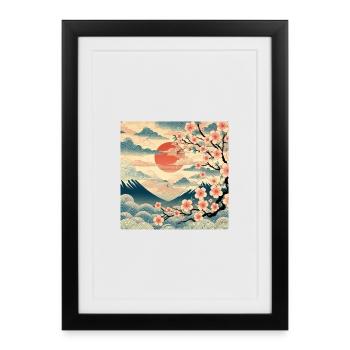 Ukiyo-e Style Sunrise II - Framed poster (27 × 37 cm) - black - Front