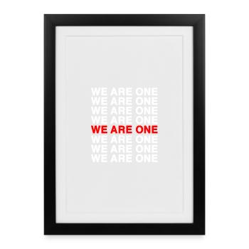 Nous ne faisons qu’un – Motif de faute de frappe audacieuse - Affiche encadrée (27 × 37 cm) - noir - Devant