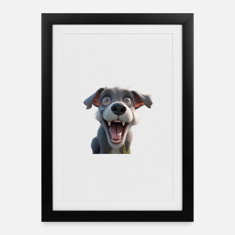 Chien fou - Affiche encadrée (27 × 37 cm) - noir