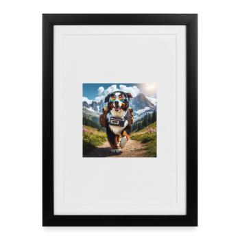 Bernese mountain dog - Framed poster (27 × 37 cm) - black - Front