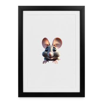 Whimsical Mouse Cheer - Framed poster (27 × 37 cm) - black - Front