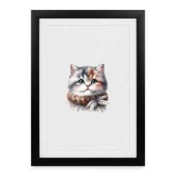 Cute Cat - Framed poster (27 × 37 cm) - black - Front