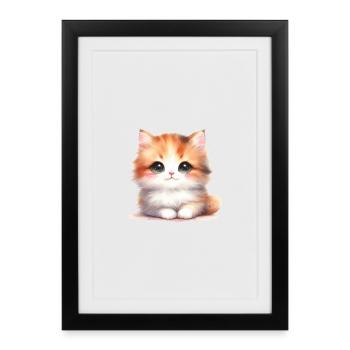 Cute Cat - Framed poster (27 × 37 cm) - black - Front
