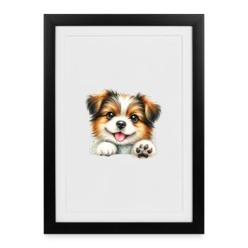 Cute dog - Framed poster (27 × 37 cm) - black - Front
