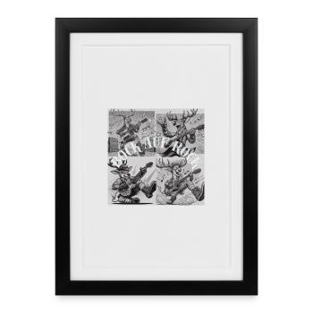 Illustration du groupe de rock de Rudolph - Affiche encadrée (27 × 37 cm) - noir - Devant