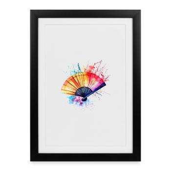 Vibrant Watercolor Fan - Framed poster (27 × 37 cm) - black - Front