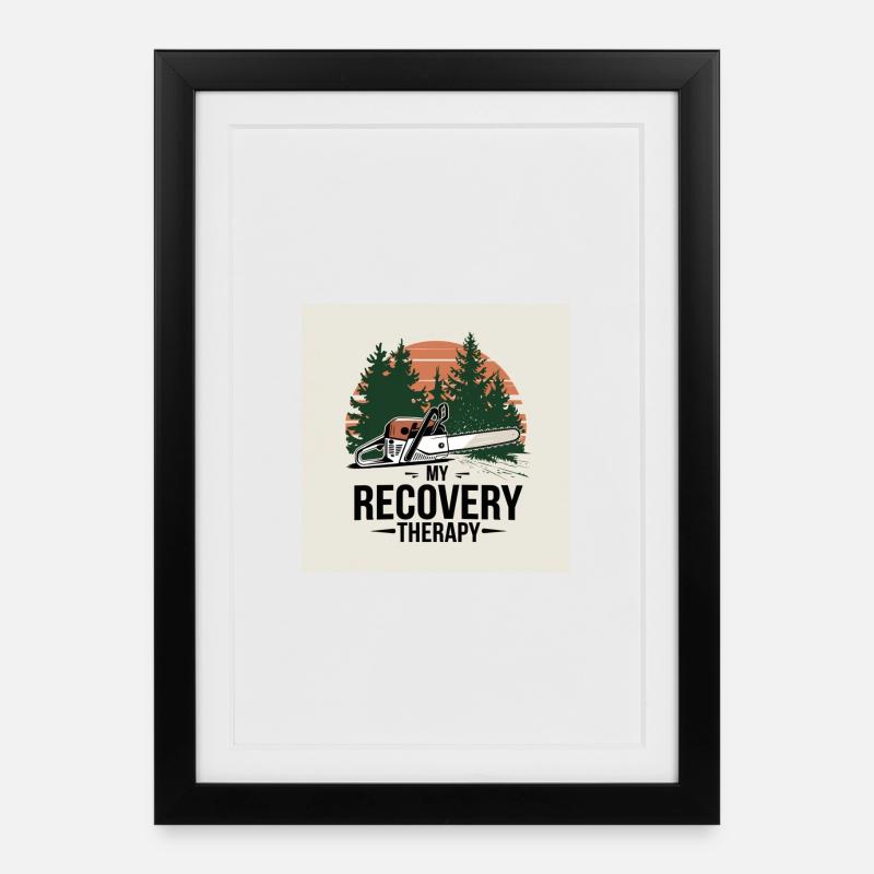Ma forêt de thérapie de rétablissement - Affiche encadrée (27 × 37 cm) - noir