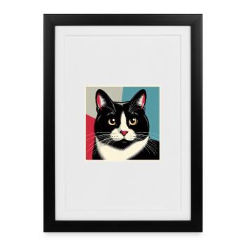 Cat 1 4 - Framed poster (27 × 37 cm) - black - Front