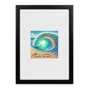 Wave Journey Rainbow Swirl - Framed poster (27 × 37 cm) - black - Front