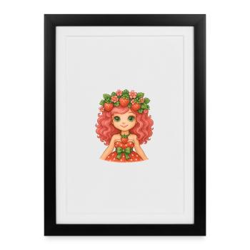 Le pouvoir de la fille aux fraises ! 🍓 - Affiche encadrée (27 × 37 cm) - noir - Devant