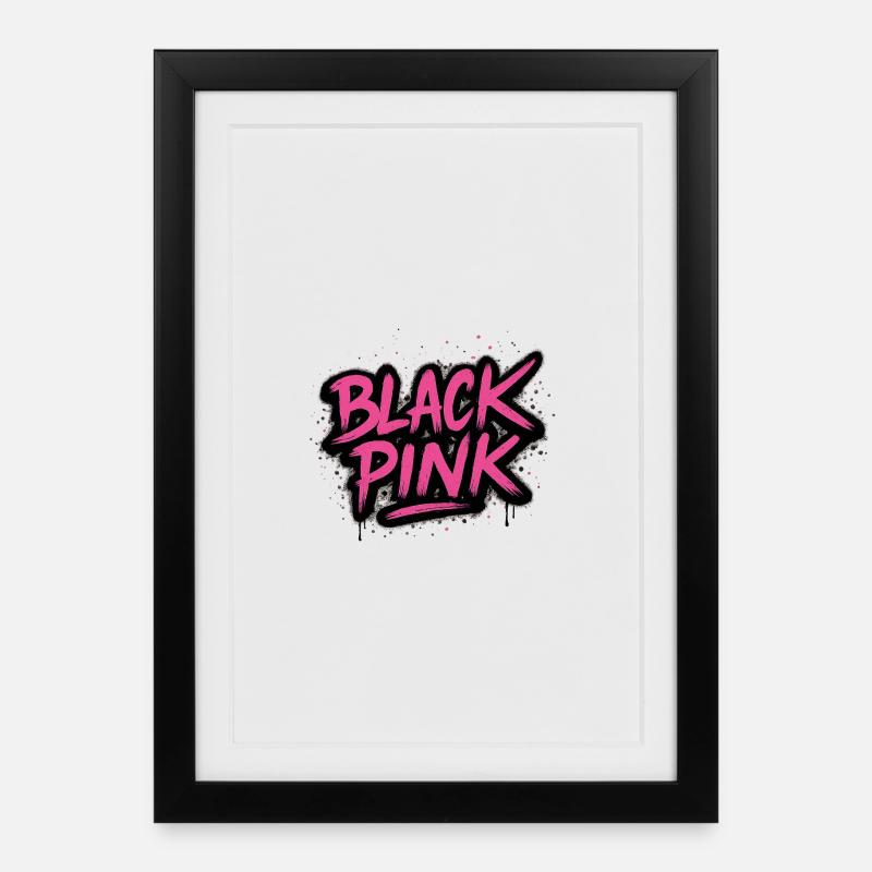 Pink Graffiti Kontrast - Gerahmtes Poster (27 × 37 cm) - Schwarz