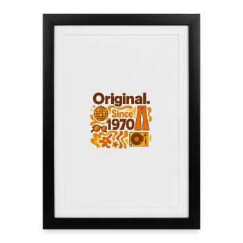 Langue source. Depuis 1970 – Disco Fever Année de naissance - Affiche encadrée (27 × 37 cm) - noir - Devant
