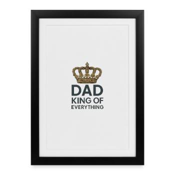 Papa Roi de Tout - Affiche encadrée (27 × 37 cm) - noir - Devant