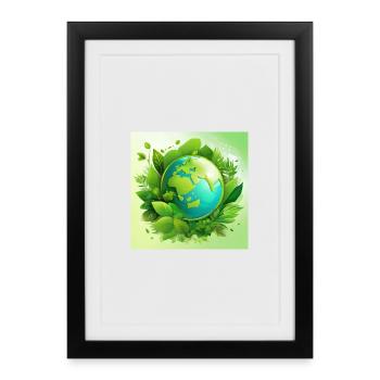 Planète verte - Affiche encadrée (27 × 37 cm) - noir - Devant